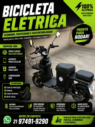 Bicicleta tipo scooter elétrica 