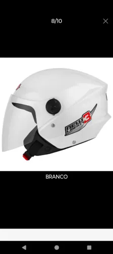 Capacete de moto aberto pro Tork New 3 viseira cristal cor branca