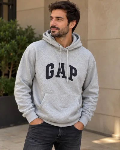 GAP Moletom Masculino com Capuz Cinza 