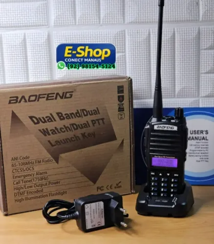 Rádio Comunicador Baofeng UV-82 Dual Band VHF UHF PTT Duplo Profissional
