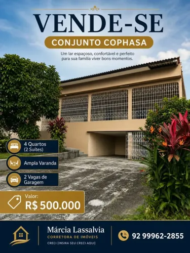 MLS-Imóvel para venda com 4 quartos em Conj. Cophasa -N. ESPERANÇ - Manaus - AM