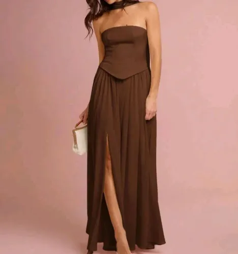 Vestido marrom formatura/madrinha