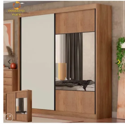 GUARDA-ROUPA MONZA PRIME 2 PORTAS COM ESPELHO