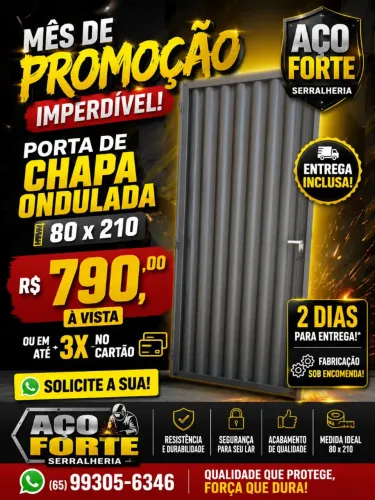 Porta Chapa ondulada 80x2,10