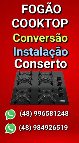 Fogão COOKTOP, Instalação, Conversão, Conserto 