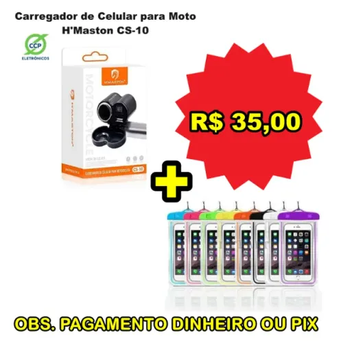 Carregador celular + capa de chuva