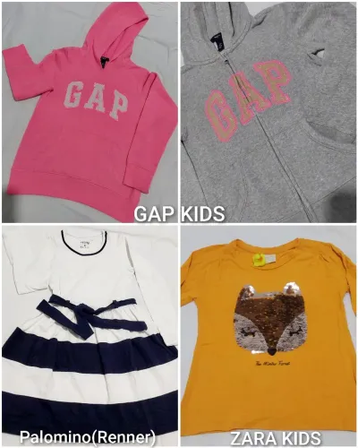 *2 GAP KIDS MOLETOM, 1 BLUSA ZARA KIDS E 1 VESTIDO RENNER* marcas