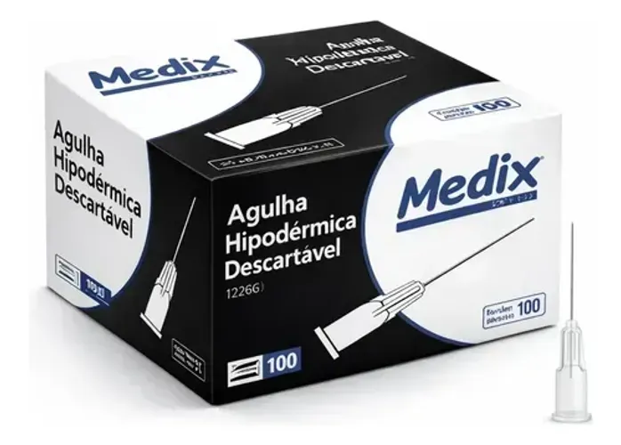 Lote 85 Caixas Agulha Hipodérmica Descartável Medix 25x0,70mm (22g)