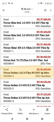 Ford Focus Sedan 1.6/1.6 Flex 8v/16v 4P Mec. 2011