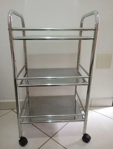 Carrinho multiuso em aço inox