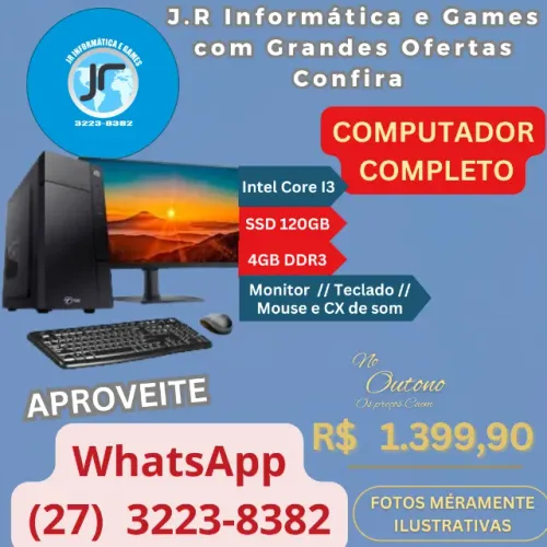 Computador Completo, Perfeitos para Trabalho e Estudos!