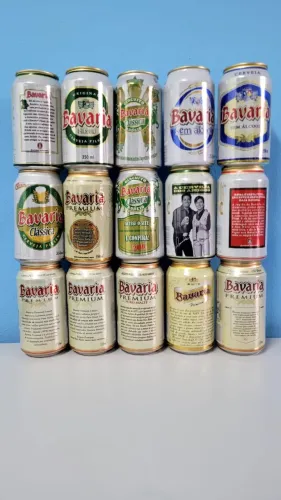 Lote Kit Coleção lata antiga beer bavaria diversas cerveja - latas vazias, ler anuncio