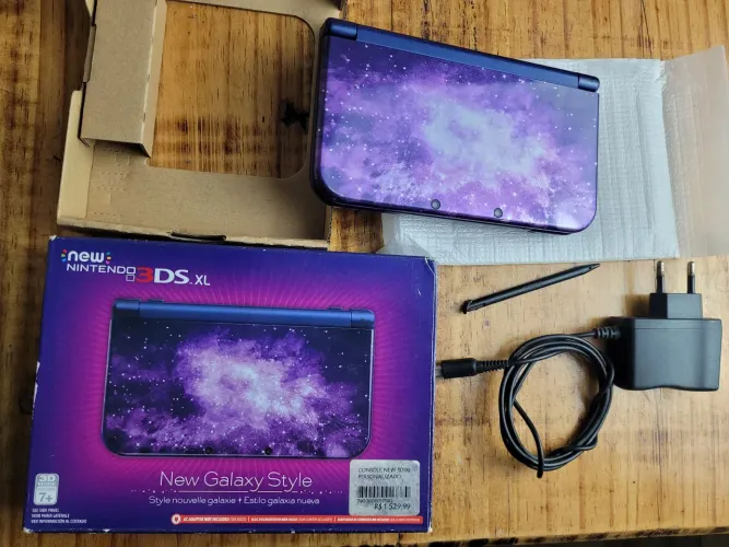 New Nintendo 3DS XL Edição Galaxy Conservado Caixa