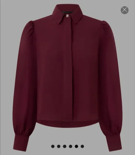 Camisa manga longa crepe liso com botões