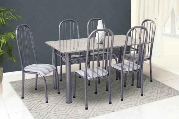 Mesa Granito lançamento 06 cadeiras Holanda = Frete grátis!!