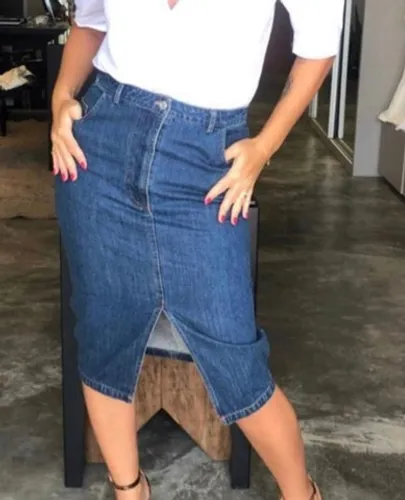 Maravilhosa saia jeans MIDI nova TAM M veste 38/40