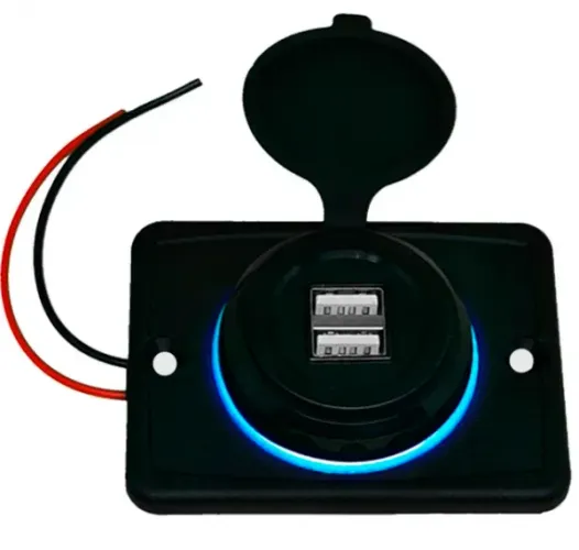 Tomada Carregador Veicular USB Carro Van Caminhão Barco 12v 24v 3Ah