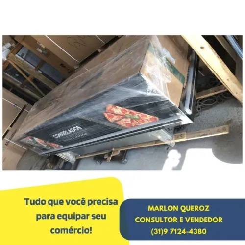 Ilha de Congelados com iluminação 3M Preta