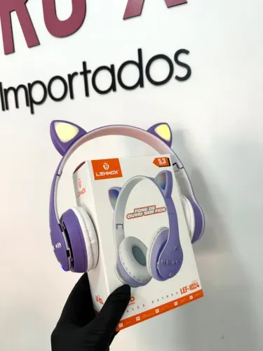 Fone Bluetooth com LED Gatinho 