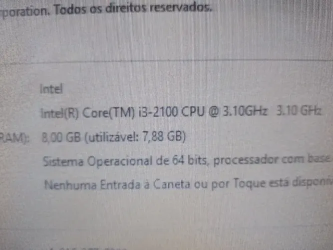Cpu dell i3 com 8gb otimo estado com ssd