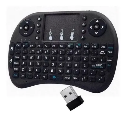 mini teclado wireless com led controle remoto lelong le-7716