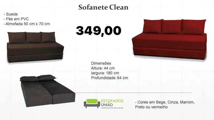 Sofá Cama Suede Clean 3 Lugares ENTREGA HOJE !!! 