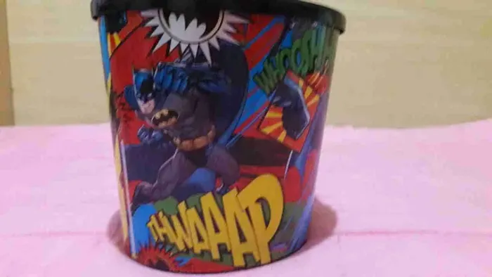 Balde pipoca e toalha de mão Batman