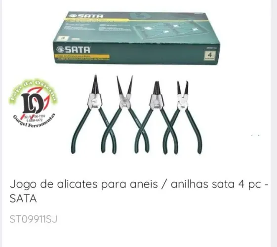 Jogo de Alicates para Anéis SATA 4 Peças