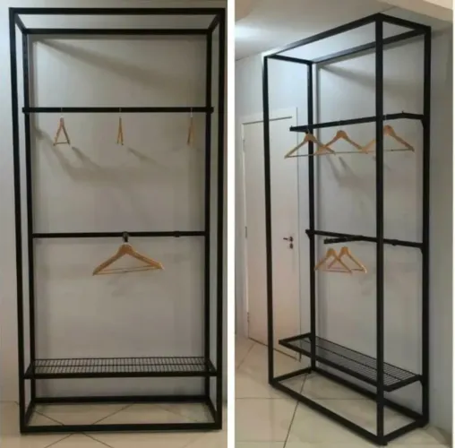 ARARA CREMALHEIRA MÓDULO ESTILO INDUSTRIAL PRETA