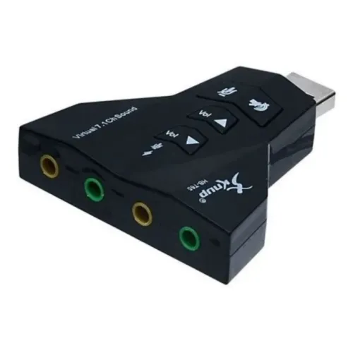 adaptador placa som p2 p fone e microfone knup hb-t65 7.1