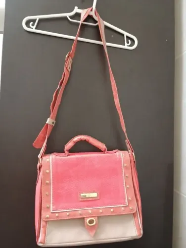Bolsa salmão vintage estilo carteiro