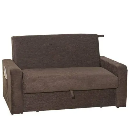Sofa Cama c/ Bau Daiane Suede Marron Frete Grátis - Até 12x S/ Juros