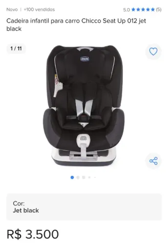 Cadeira Infatil para Carro Chicco Seat Up O12 Jet Black