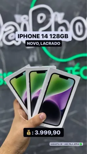 IPHONE 14 128 GB NOVO LACRADO - TODAS AS CORES ( PEGAMOS O SEU USADO NA TROCA )