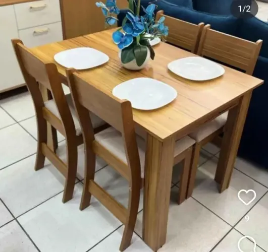 Mesa de cozinha com 4 lugares produto novo de fabrica
