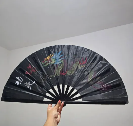 Leque Chinês Decorativo Dragão