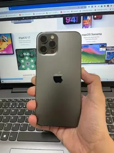 iPhone 12 Pro Max 256GB Grafite Seminovo 87% //loja fisica savassi