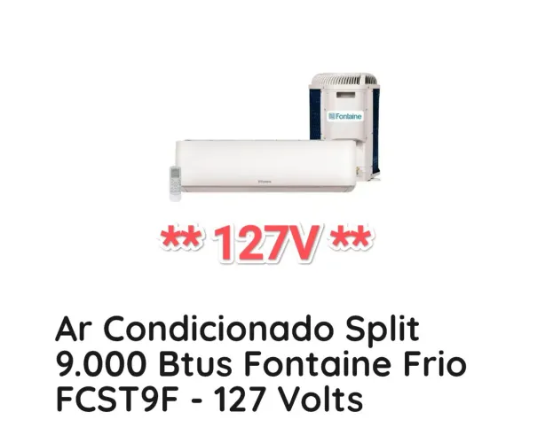 Ar Split Fontaine 9000 BTUs - *127V* + Novo + Nota + Garantia+ Cartão 12x!!