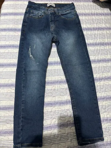 Calça Jeans Infantil Escura Rasgada