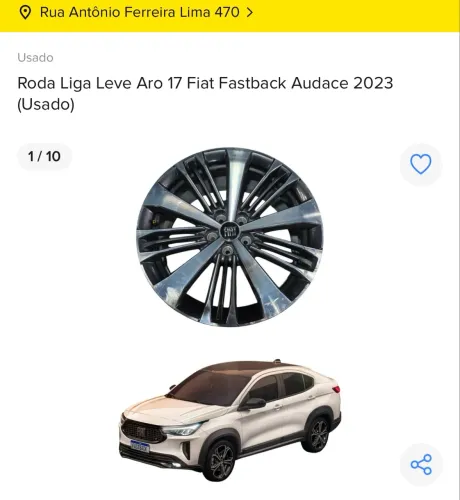 Roda de Liga Leve Aro 17 Fiat Fastback Audace 2023