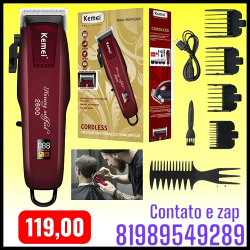 máquina de cortar cabelo sem fio Kemei KM-PG2600.