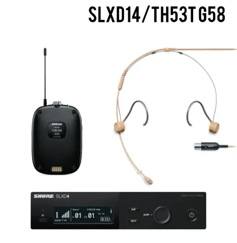 Microfone Sem Fio Headset Profissional SLXD14/TH53T Shure TwinPlex ( G58 470-514MHz )