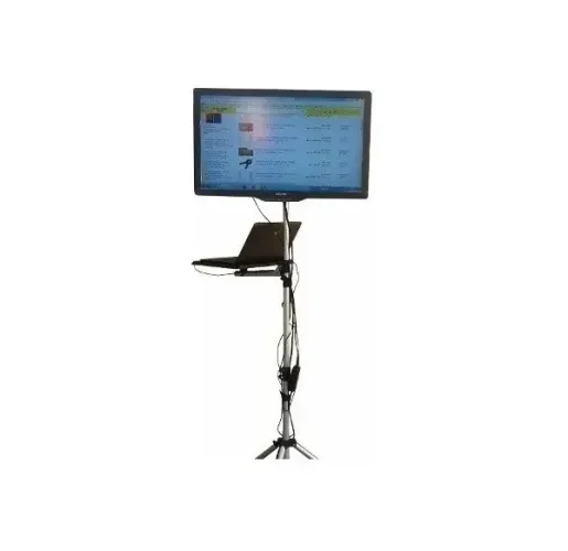 Pedestal TV LED/LCD com bandeja p/ notebook - com rodízio
