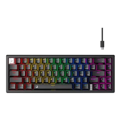 Teclado Mecânico Gamer Rise Mode GM1 Pro Black RGB Switch Outemu Brown, Novo, Lacrado