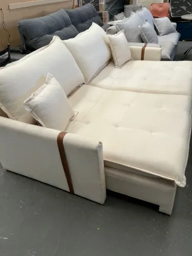 Sofá Cama Slim Linho Cru NOVO FRETE GRÁTIS
