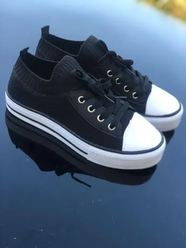 Tênis Meia Feminino Preto Conforto Total
