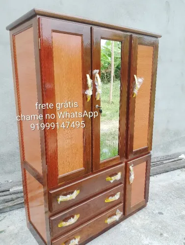 Guarda roupa de solteiro com espelho 