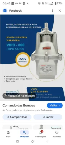 Bomba Sapo Schneider VIPO 800