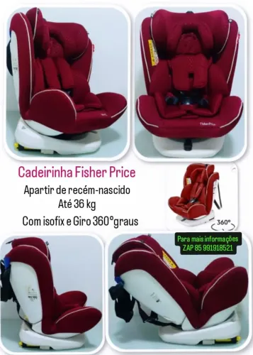 Cadeirinha Fisher Price com isofix e giro 360 graus