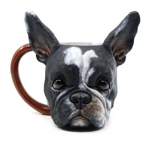Caneca Bulldog Francês Caneca 3D realista Colecionador Geek Place Lugar de Geek